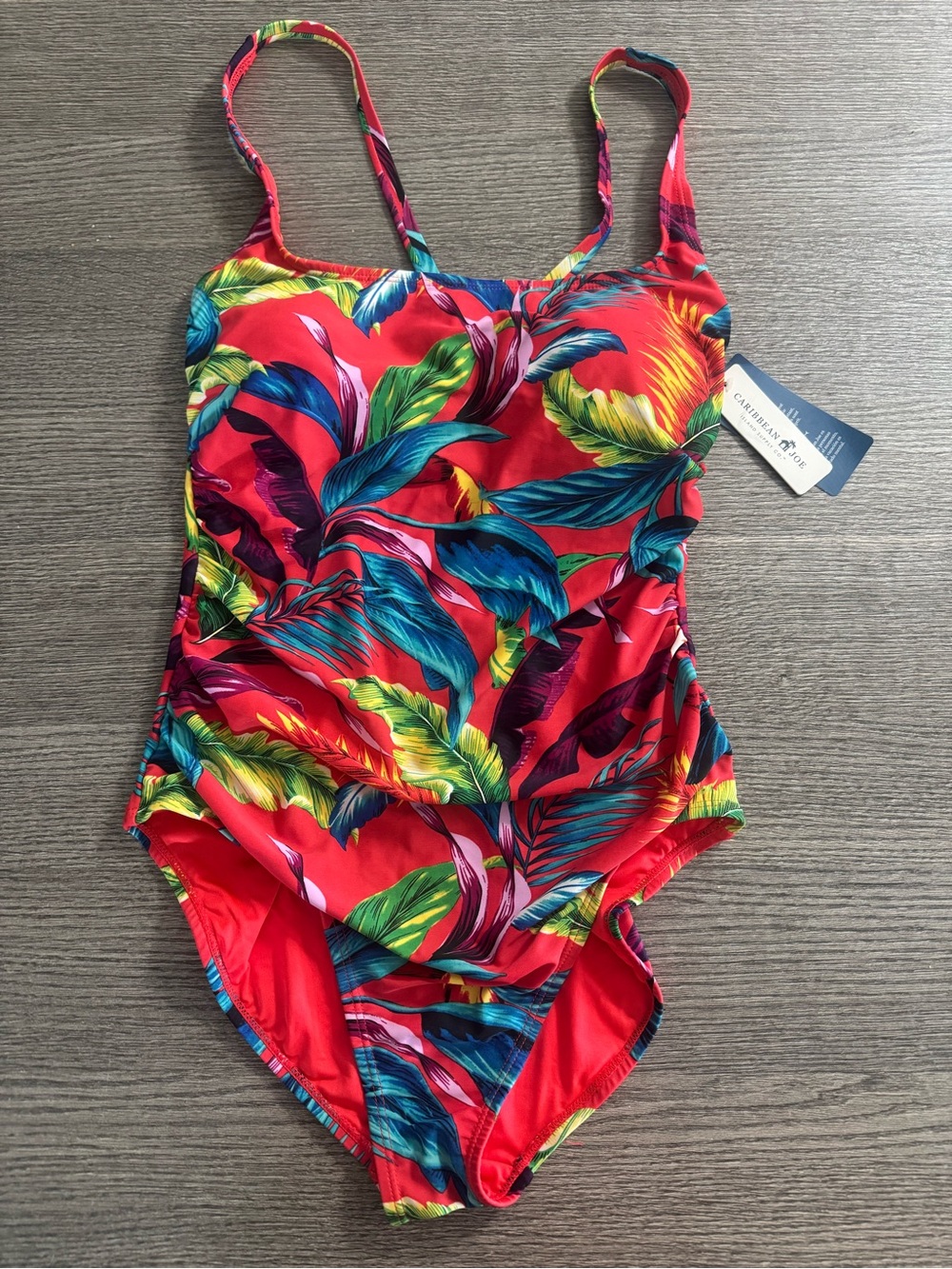 Caribbean Joe Women's One Piece Swimsuit  Size 10 Tropical Print Padded Cups